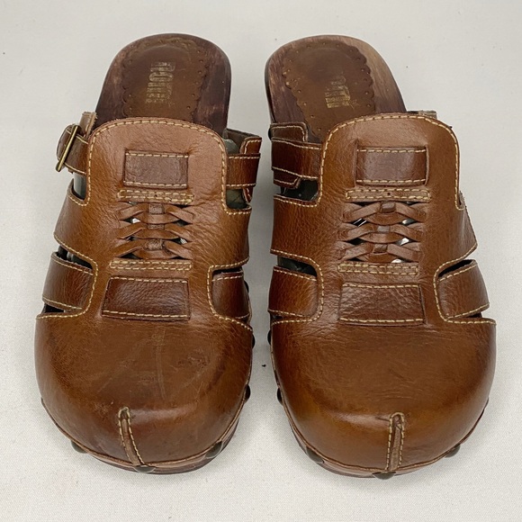 VINTAGE NOMI LEATHER CLOGS SIZE 8 - Picture 4 of 12